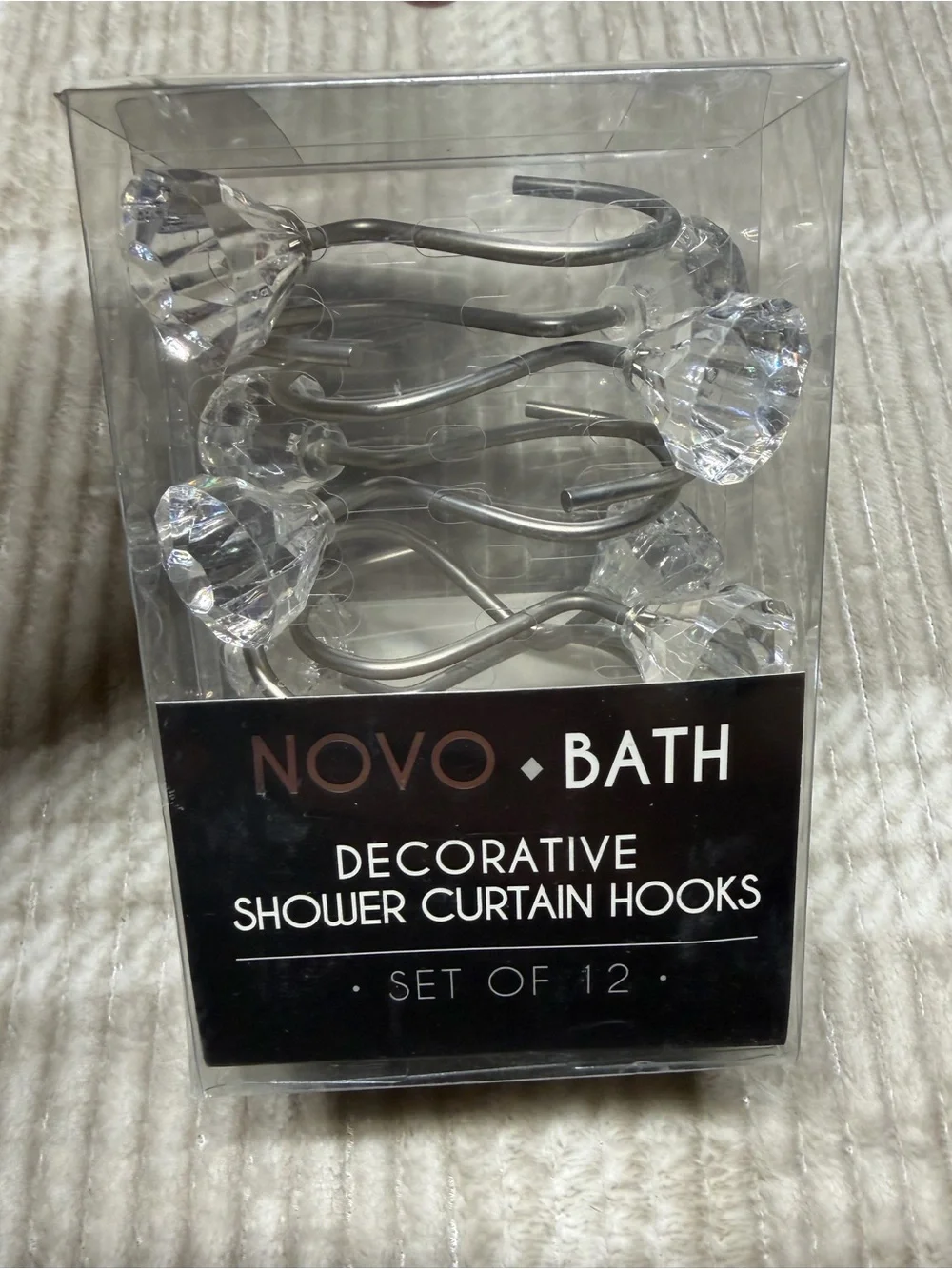 NOVO bath decorative shower curtain hooks set of 12 NWT